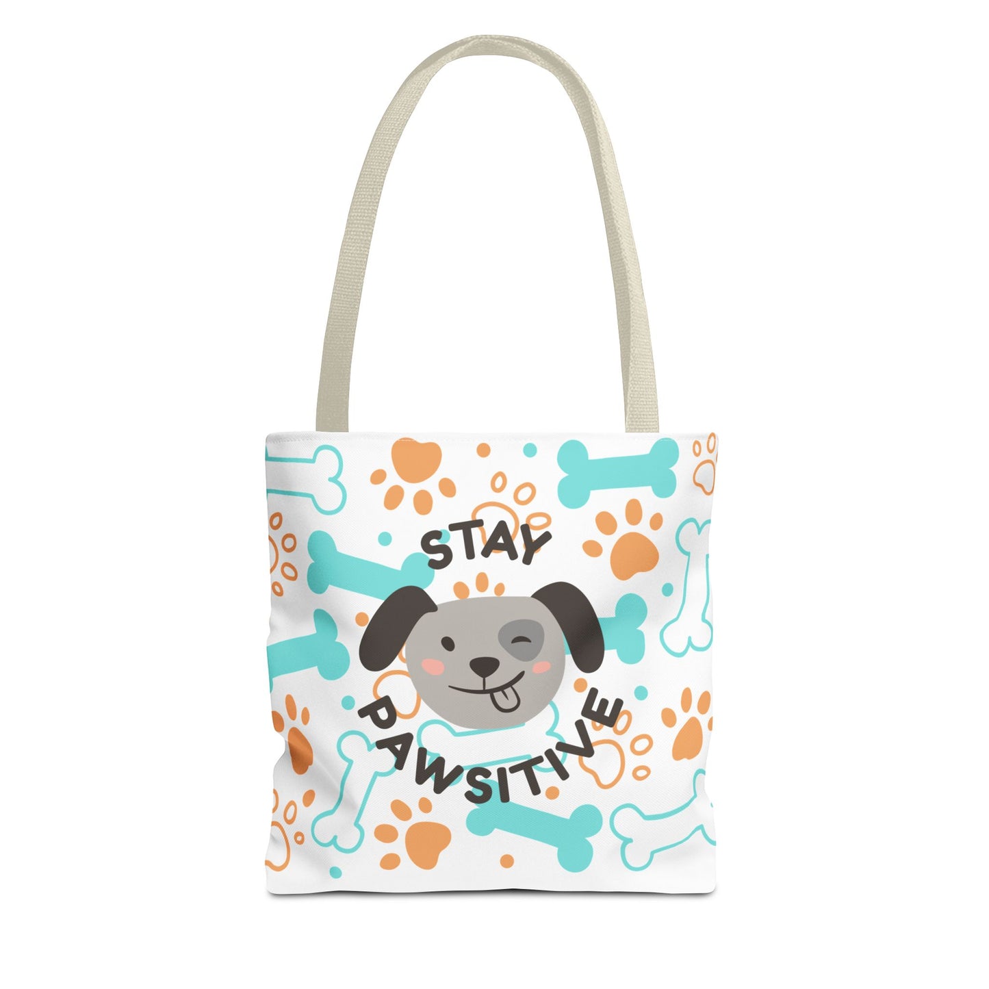 Stay Pawsitive Dog Lover Tote Bag - Cute Pet Accessories, Gift for Dog Owners, Eco-Friendly Bag for Walks, Dog Parks, Pet Supplies