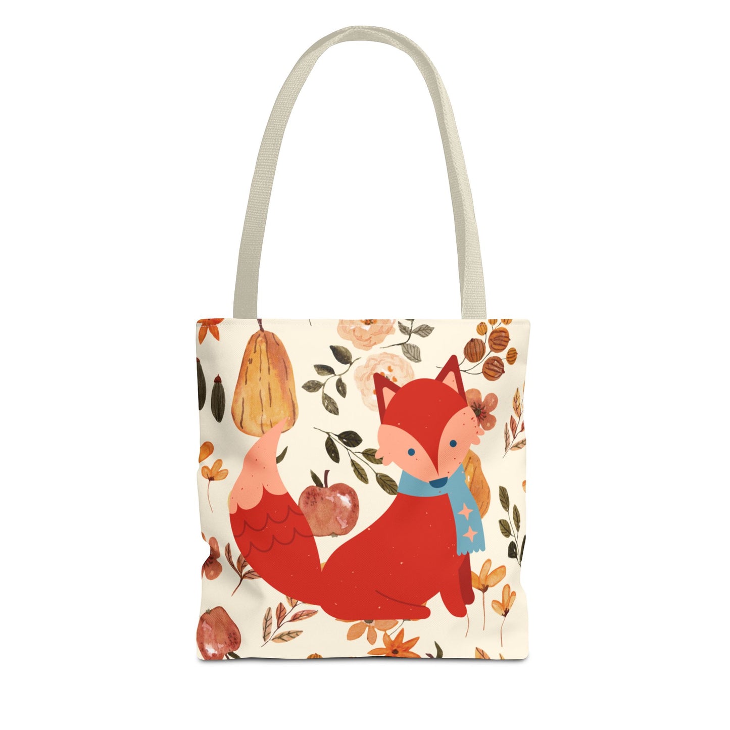 Autumn Fox Tote Bag, Fall Inspired, Eco-Friendly Shopping Bag, Perfect for Gifts, Floral Design, Seasonal Style, Cute Tote
