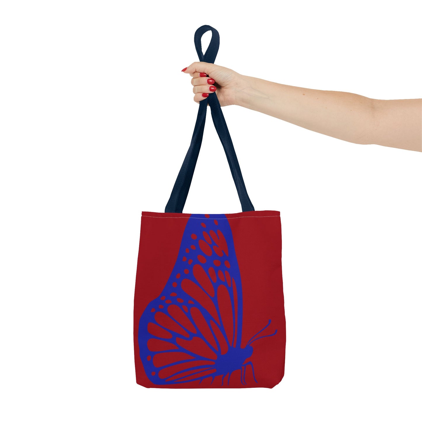 Red Butterfly Tote Bag, Boho Chic Shopper Tote, Eco Friendly Reusable Bag, Gift for Nature Lovers, Summer Accessory