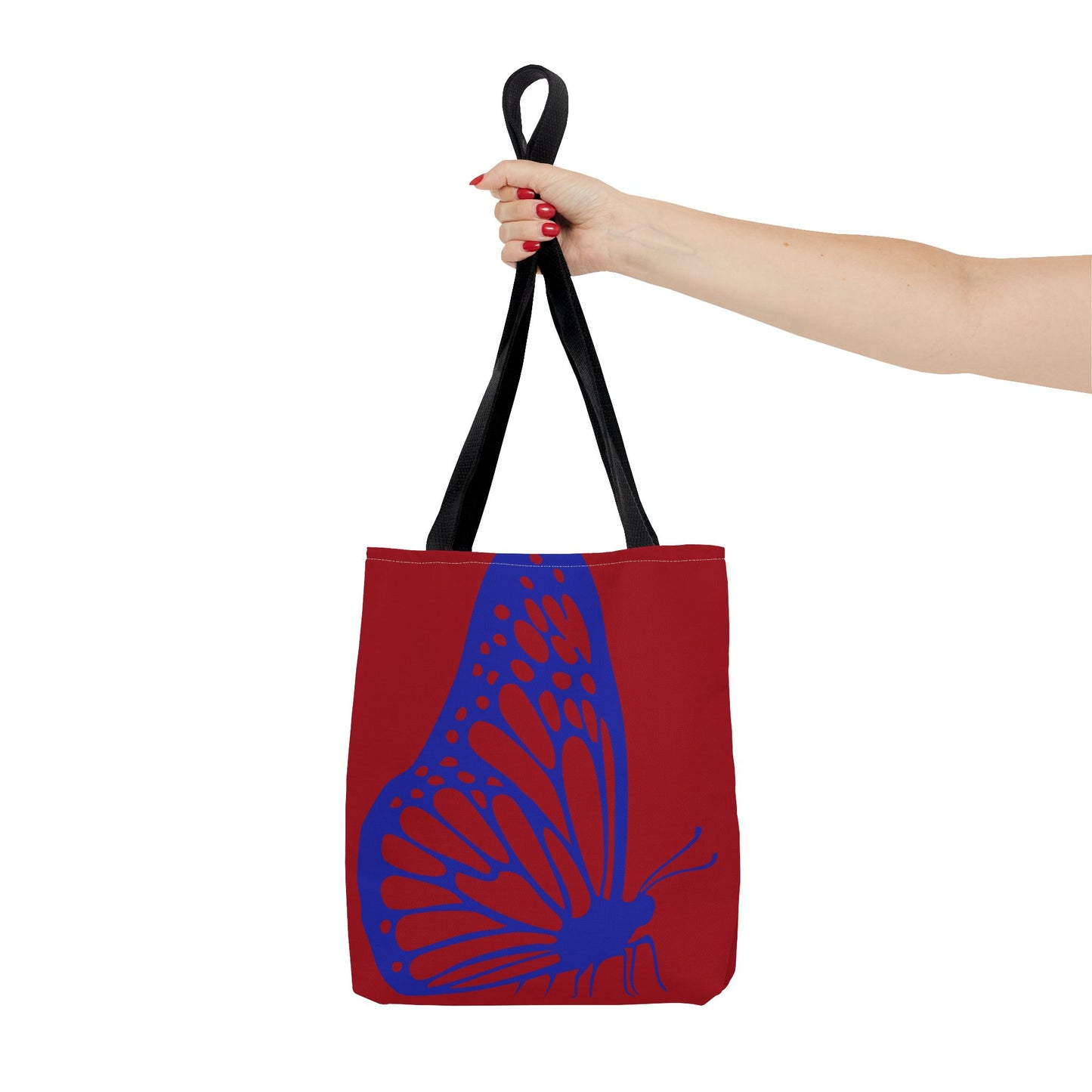 Red Butterfly Tote Bag, Boho Chic Shopper Tote, Eco Friendly Reusable Bag, Gift for Nature Lovers, Summer Accessory