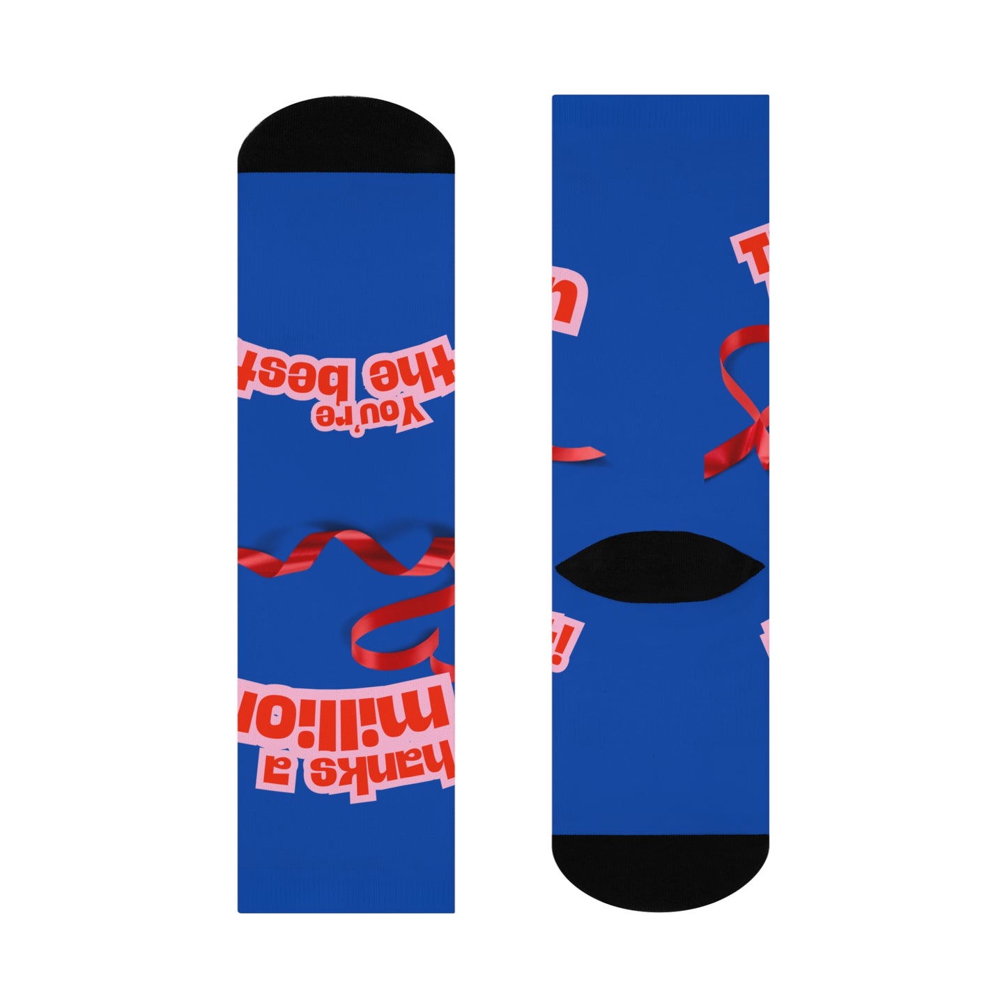Thanks a Million Crew Socks, Gratitude Socks, Gift for Friends, Fun Birthday Socks, Cheerful Thank You Socks
