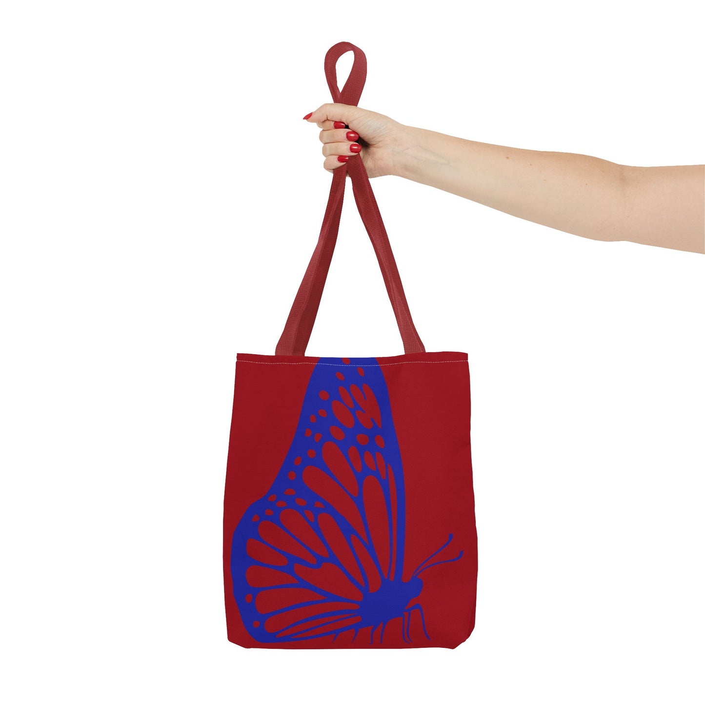 Red Butterfly Tote Bag, Boho Chic Shopper Tote, Eco Friendly Reusable Bag, Gift for Nature Lovers, Summer Accessory