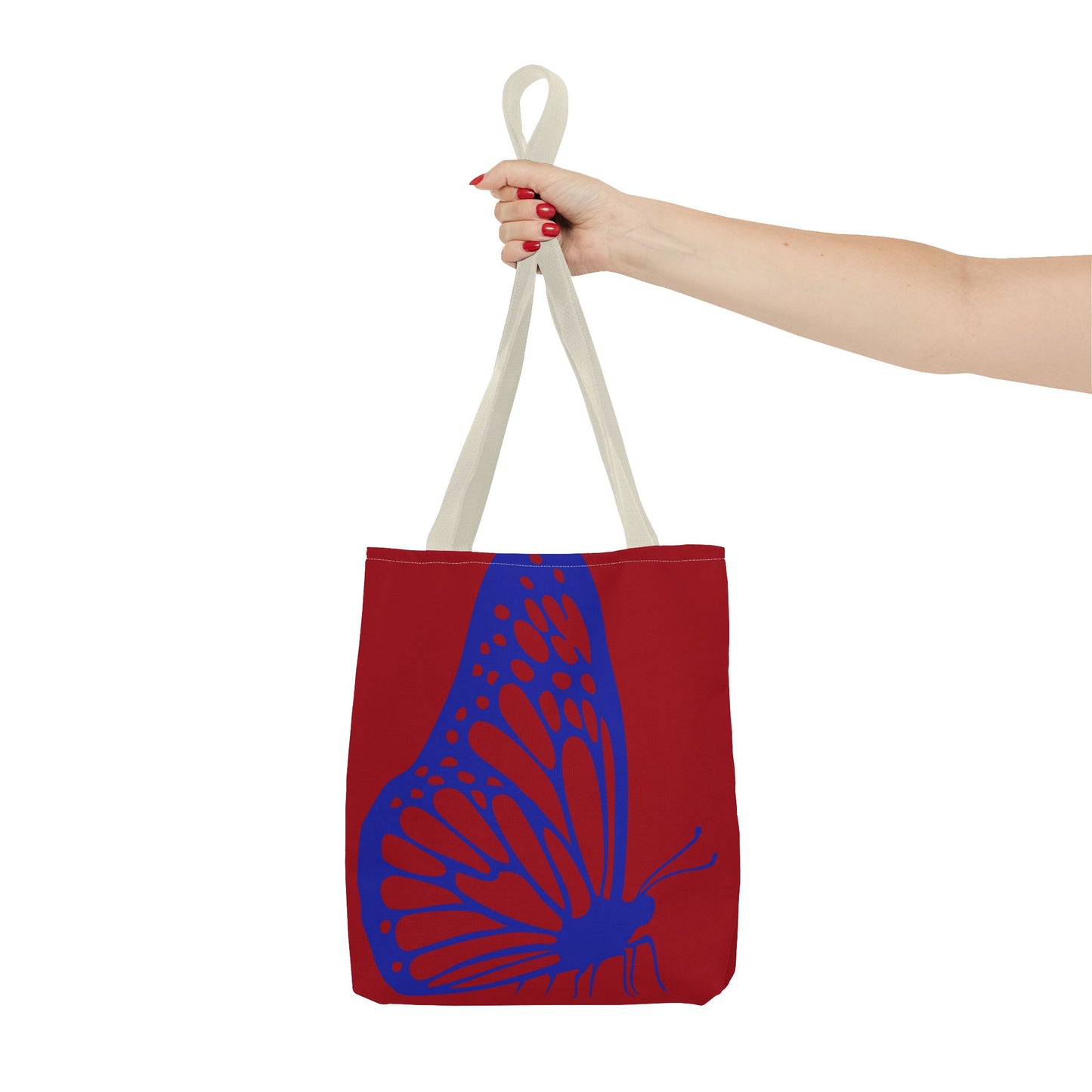 Red Butterfly Tote Bag, Boho Chic Shopper Tote, Eco Friendly Reusable Bag, Gift for Nature Lovers, Summer Accessory