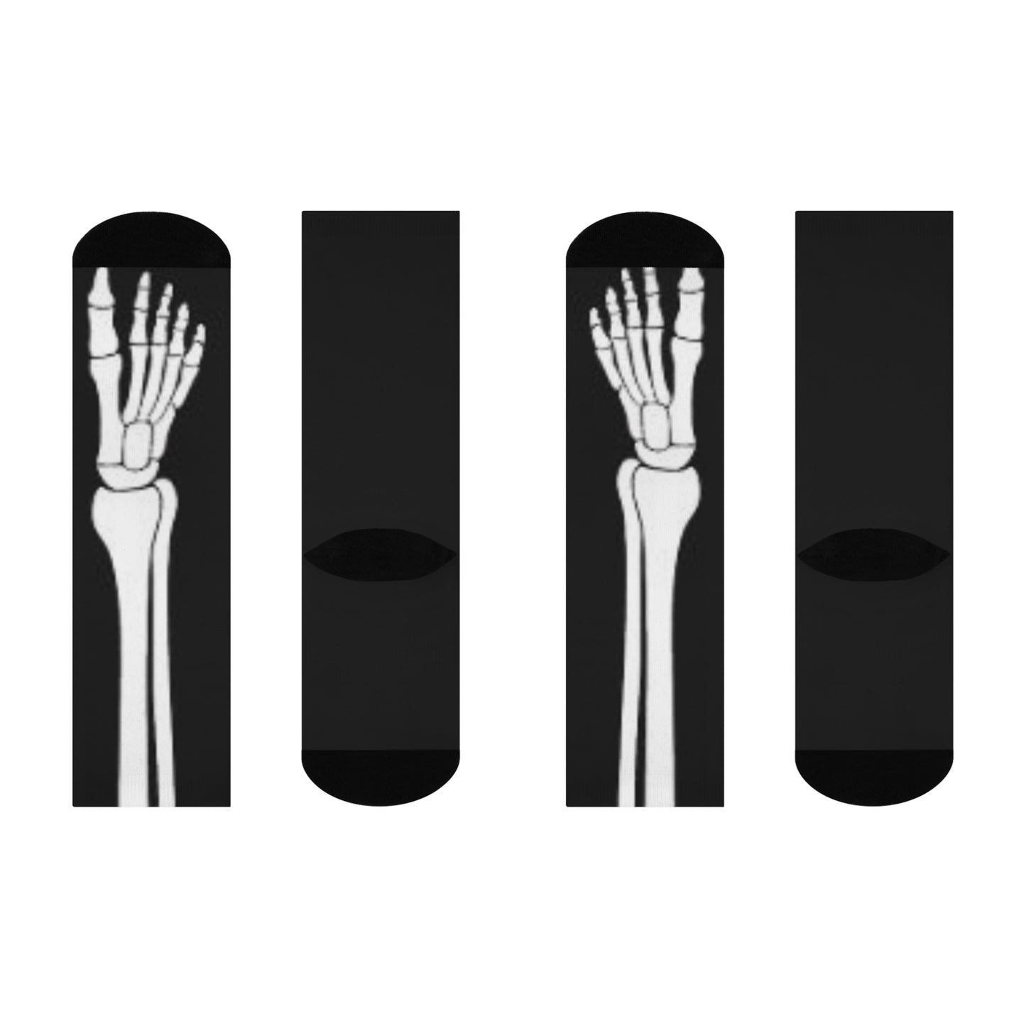Skeleton Design Cushioned Crew Socks | Fun Gift for Halloween, Party, Friends, and Everyday Wear | Unique Bone Print Socks
