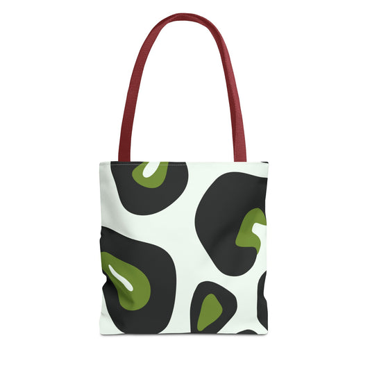 Abstract Green Leopard Print Tote Bag — All-Over-Print Fashion Tote