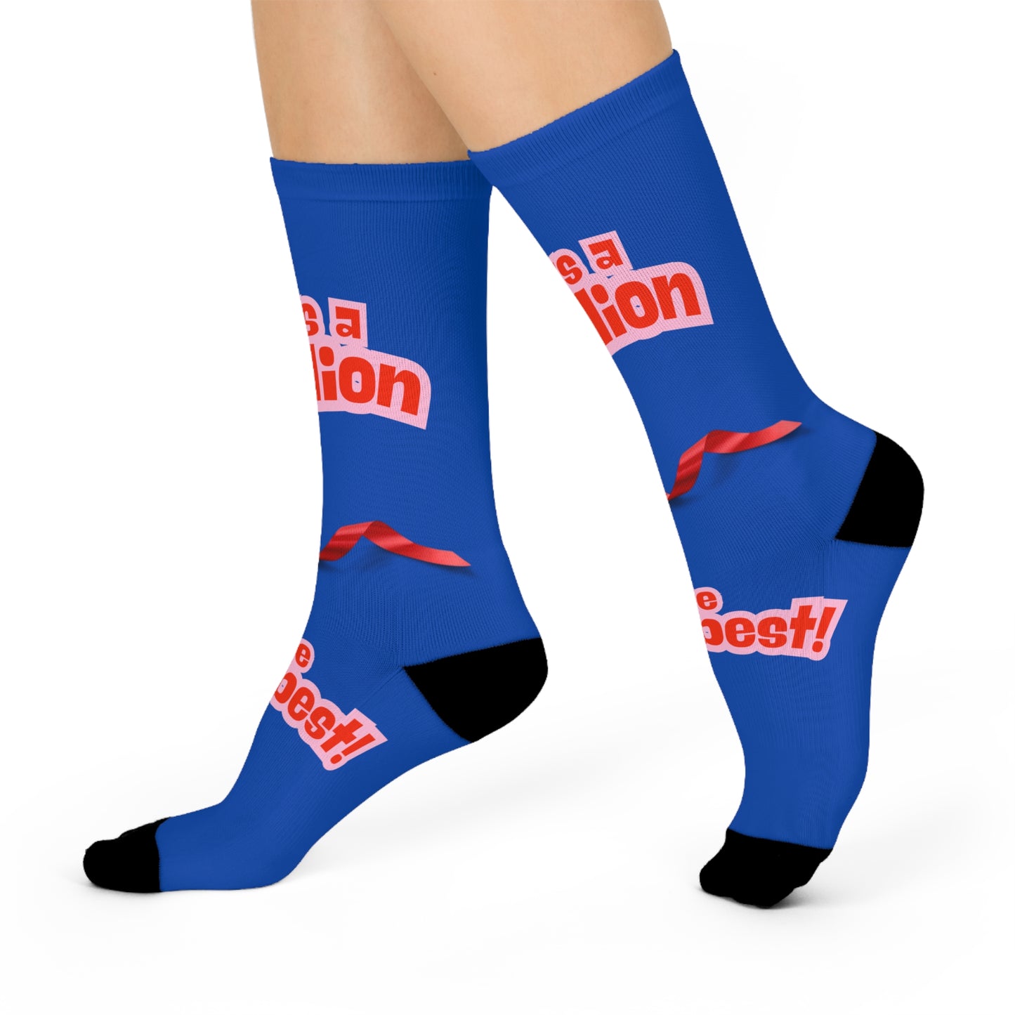 Thanks a Million Crew Socks, Gratitude Socks, Gift for Friends, Fun Birthday Socks, Cheerful Thank You Socks