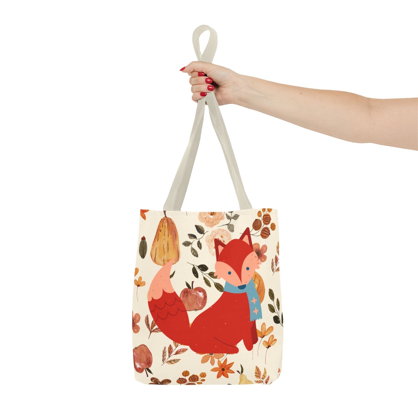 Autumn Fox Tote Bag, Fall Inspired, Eco-Friendly Shopping Bag, Perfect for Gifts, Floral Design, Seasonal Style, Cute Tote