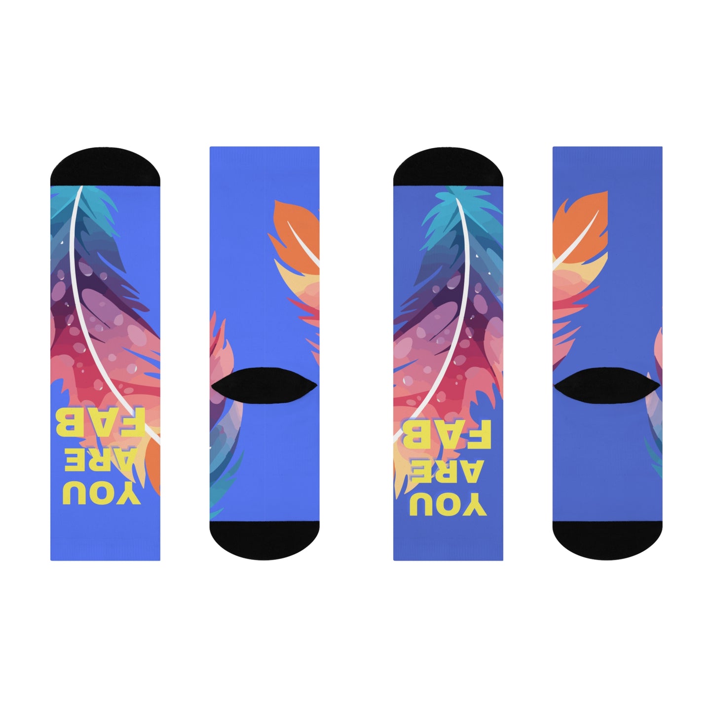 Vibrant Motivational Crew Socks - Perfect for Self-Care, Gifts, Everyday Wear, and Fun Outfits, You Are Fab Socks