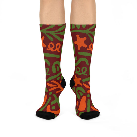 Frog-Themed Cushioned Crew Socks, Fun Socks for Book Lovers, Colorful Striped Socks, Cozy Gift for Readers, Perfect for Everyday Wear