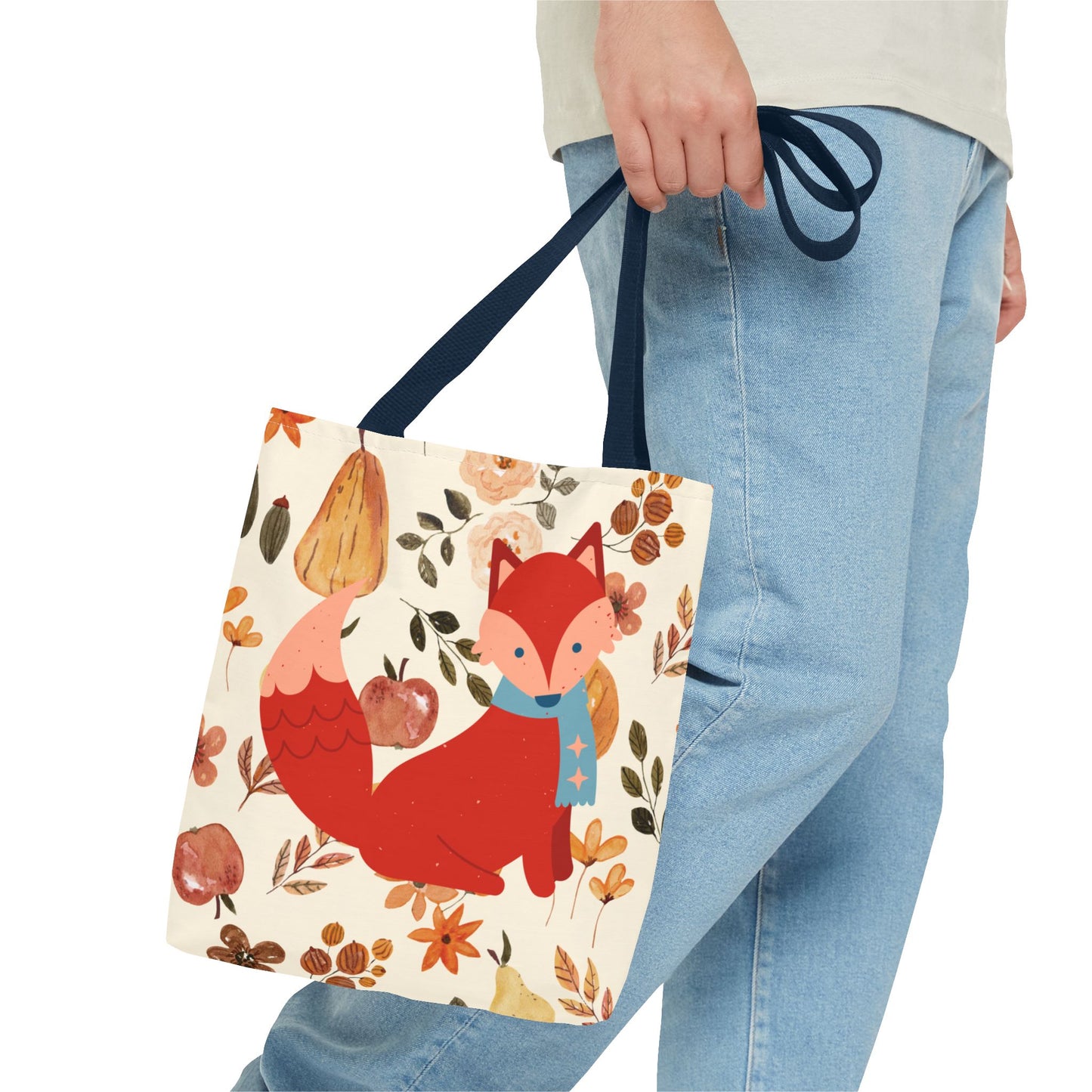 Autumn Fox Tote Bag, Fall Inspired, Eco-Friendly Shopping Bag, Perfect for Gifts, Floral Design, Seasonal Style, Cute Tote