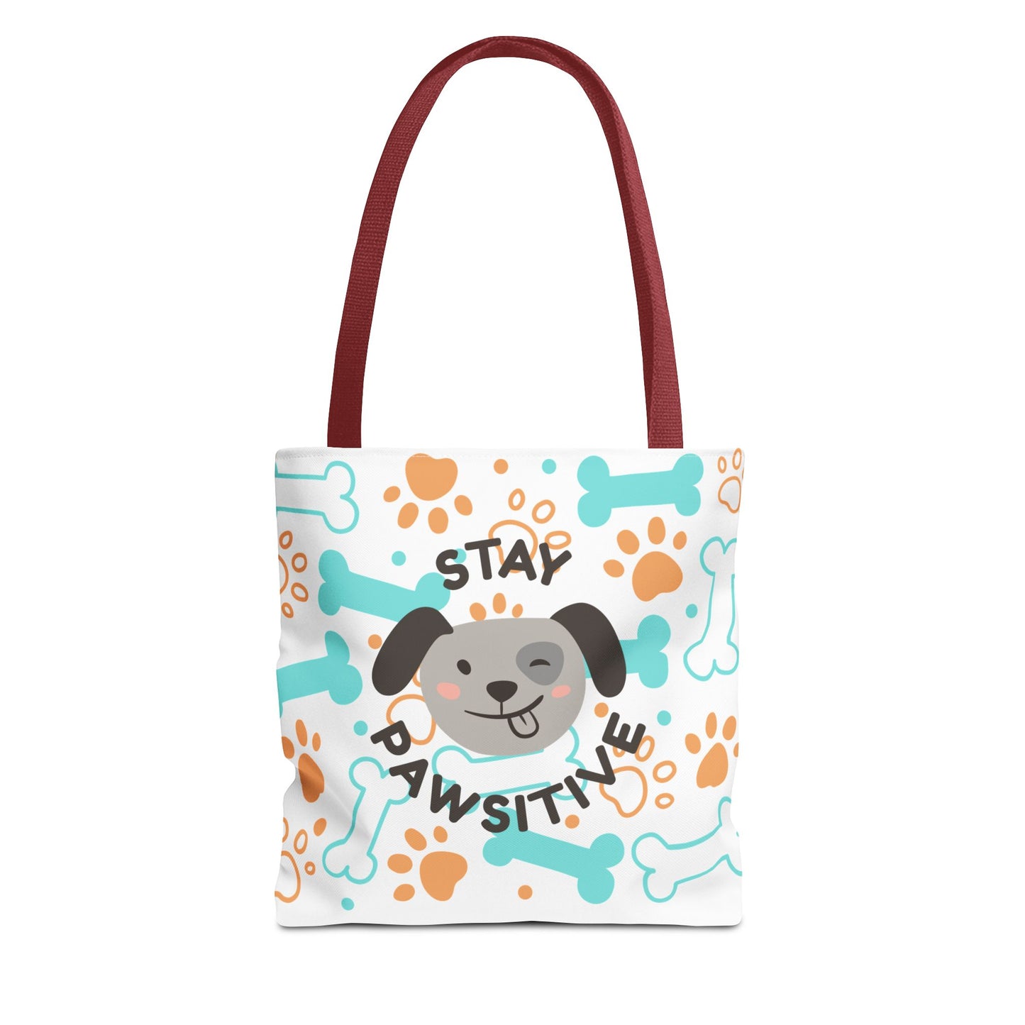 Stay Pawsitive Dog Lover Tote Bag - Cute Pet Accessories, Gift for Dog Owners, Eco-Friendly Bag for Walks, Dog Parks, Pet Supplies