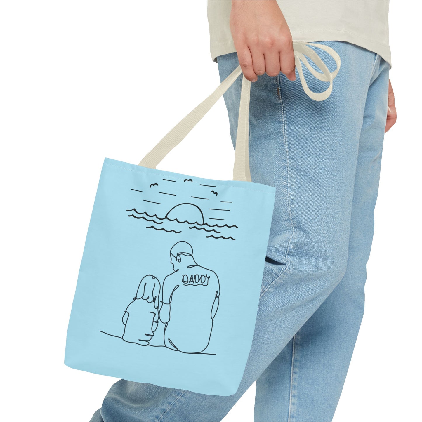 Daddy and Me Tote Bag, Family Bonding Bag, Beach Tote, Gift for Dad and Child, Summer Day Bag
