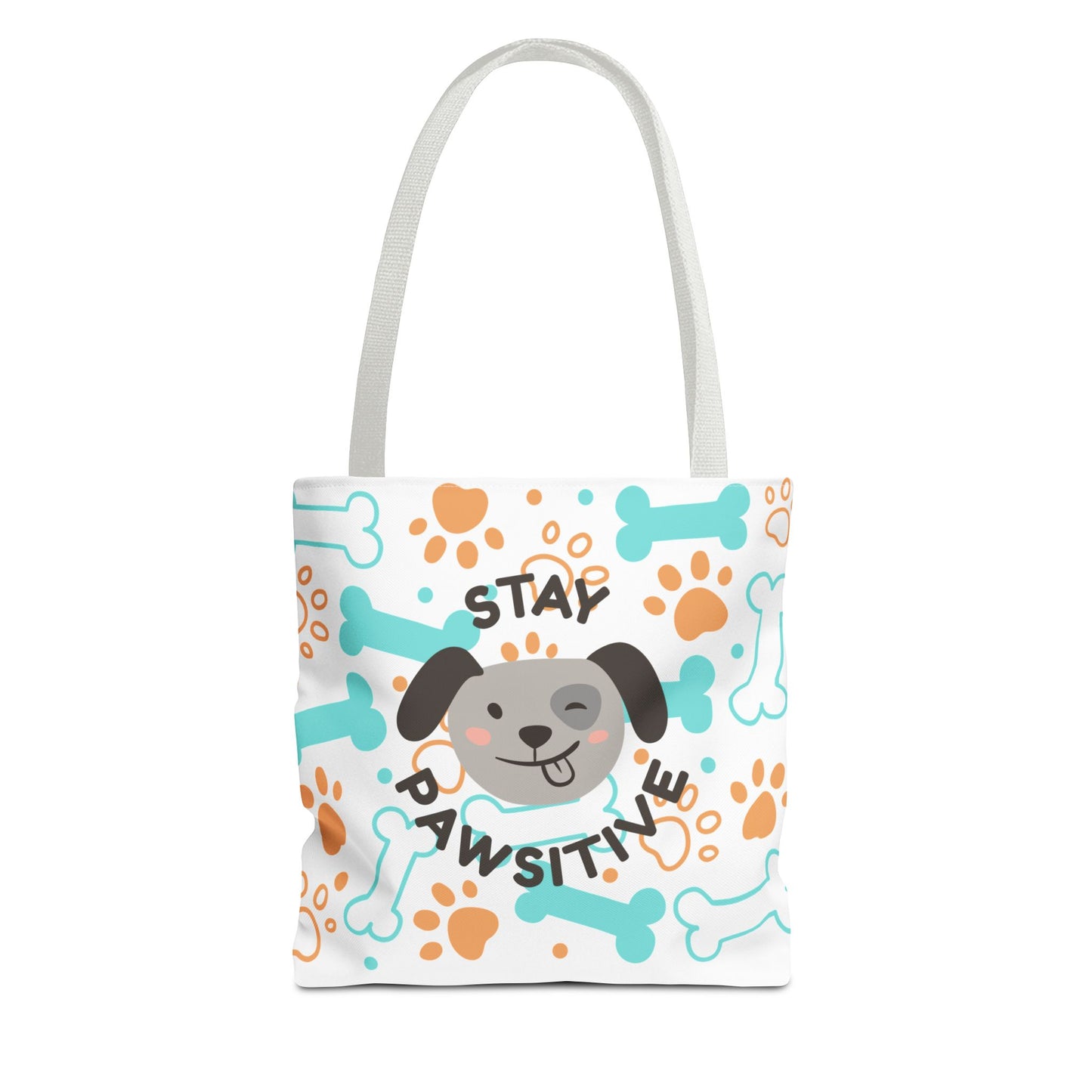 Stay Pawsitive Dog Lover Tote Bag - Cute Pet Accessories, Gift for Dog Owners, Eco-Friendly Bag for Walks, Dog Parks, Pet Supplies