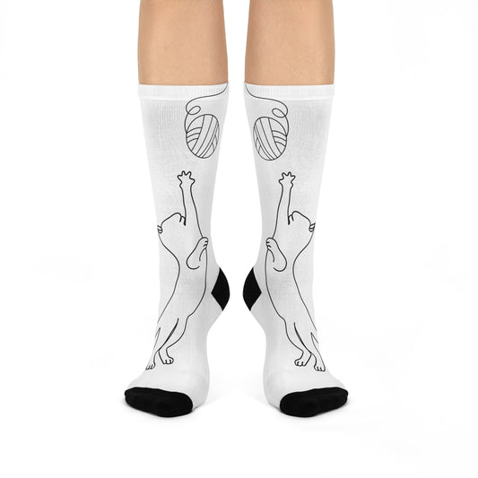 Cat Lover's Cushioned Crew Socks | Cozy Cat Socks, Gifts for Cat Owners, Fun Pet-Themed Socks, Cute Animal Apparel, Unique Gift for cat lovers