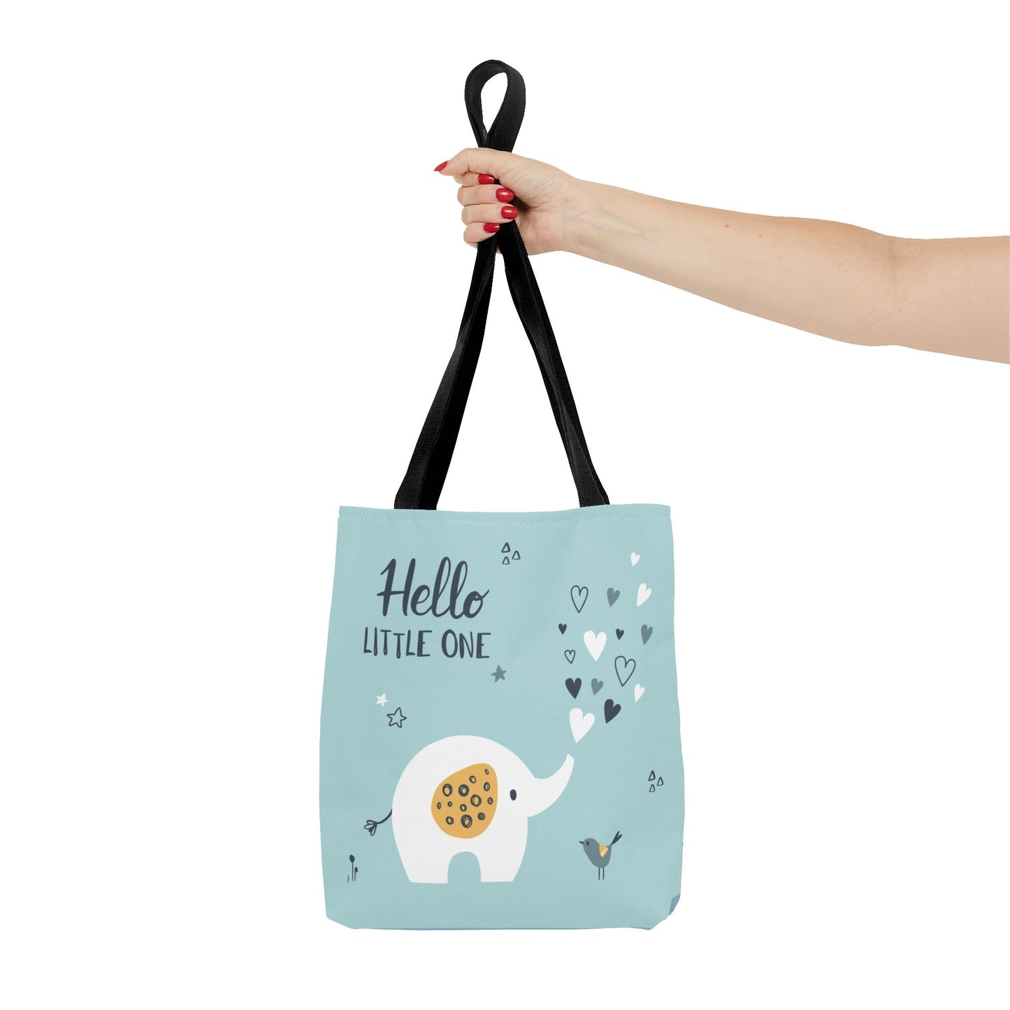 Baby Elephant 'Hello Little One' Tote Bag — Cute Newborn Gift, Baby Shower Tote