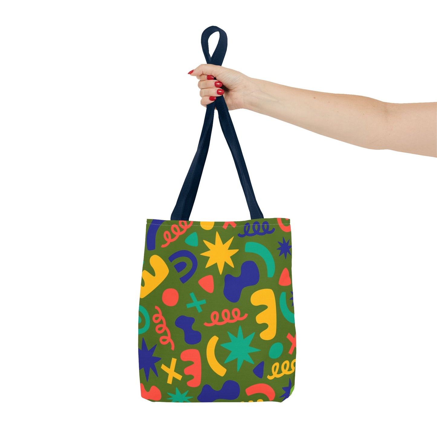 Colorful Abstract Pattern Tote Bag — Vibrant All-Over-Print Shopper