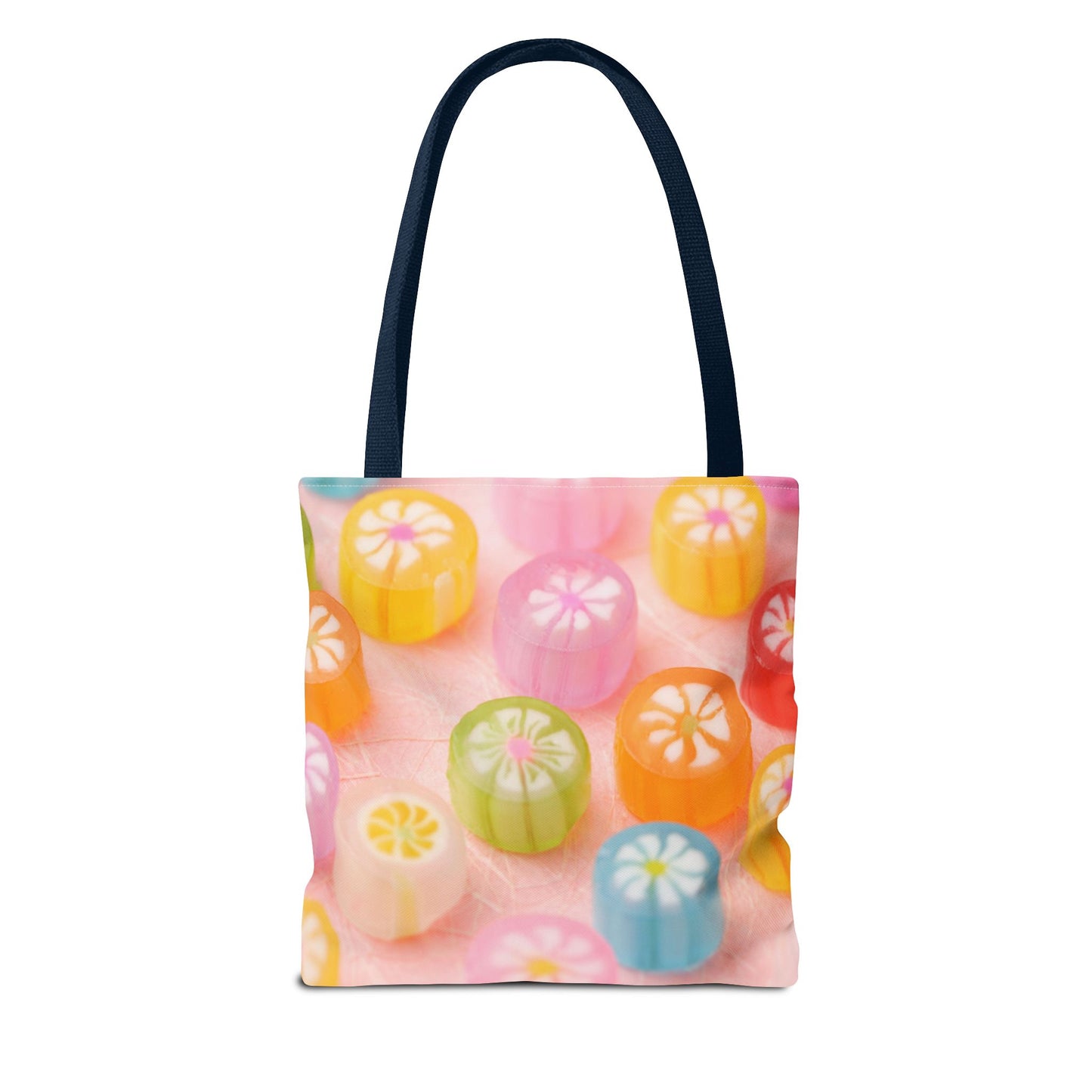 Colorful Candy Pattern Tote Bag | Sweet Treats Shopping Bag, Gift for Her, Summer Accessory, Beach Bag, Eco-Friendly Tote