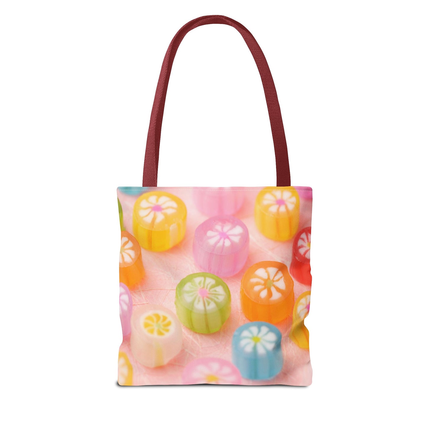 Colorful Candy Pattern Tote Bag | Sweet Treats Shopping Bag, Gift for Her, Summer Accessory, Beach Bag, Eco-Friendly Tote