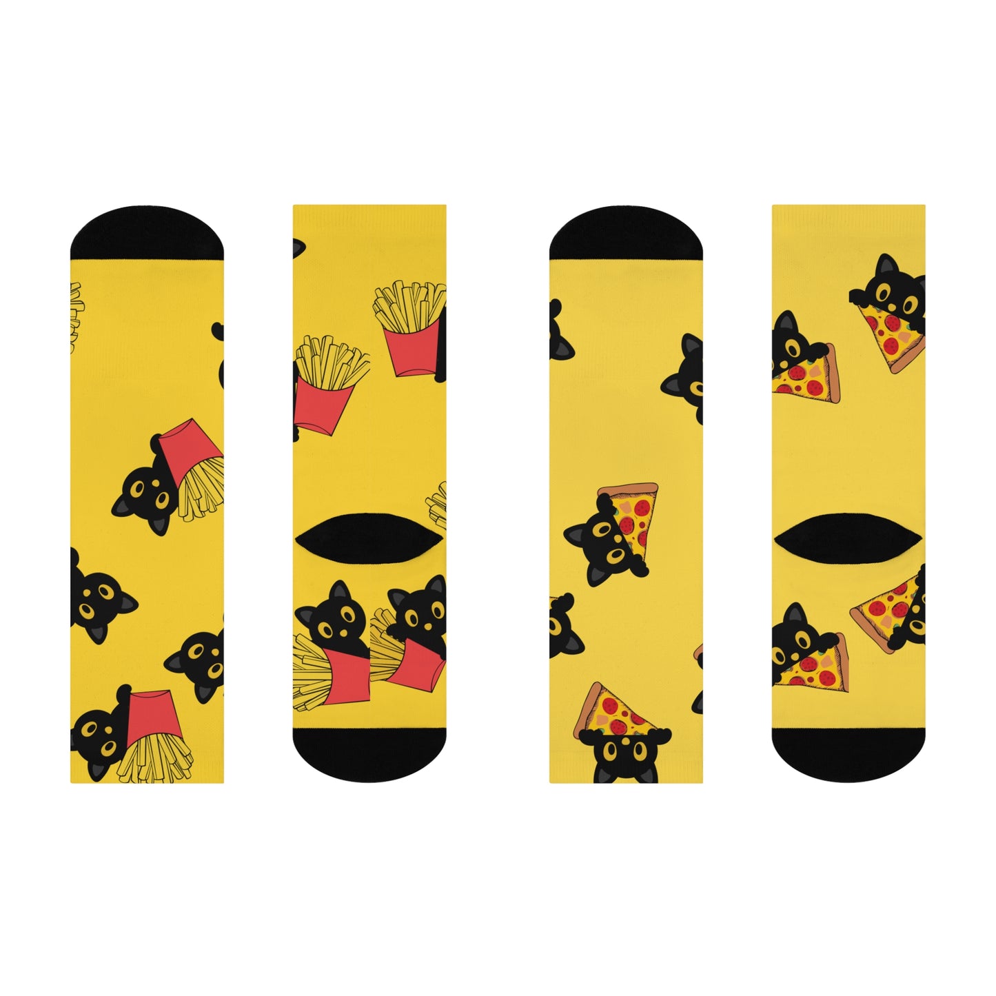 Playful Cat Crew Socks, Fun Cat Pattern Socks for Cat Lovers, Cute Animal Gift, Cozy Crew Socks, Perfect for Casual Wear