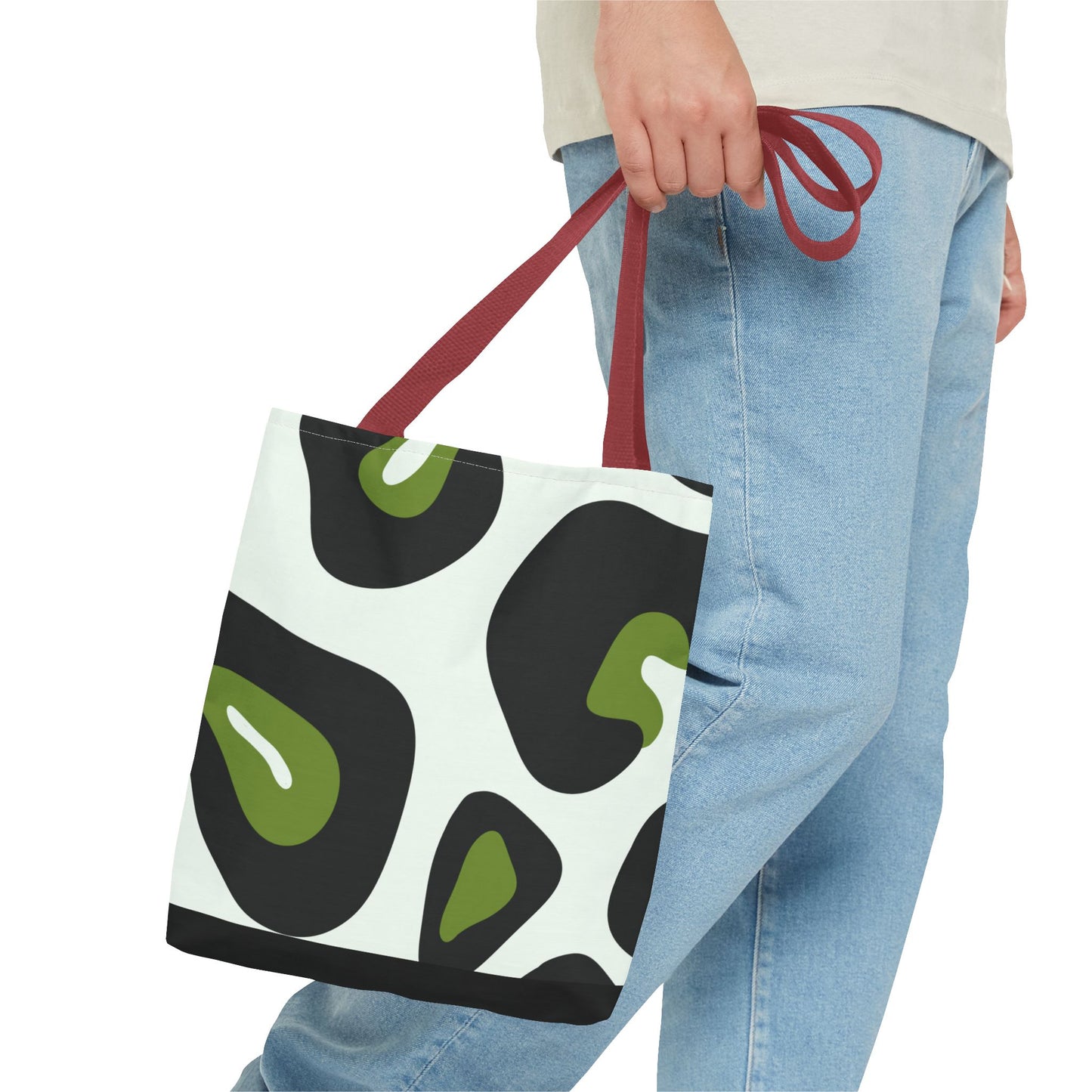 Abstract Green Leopard Print Tote Bag — All-Over-Print Fashion Tote