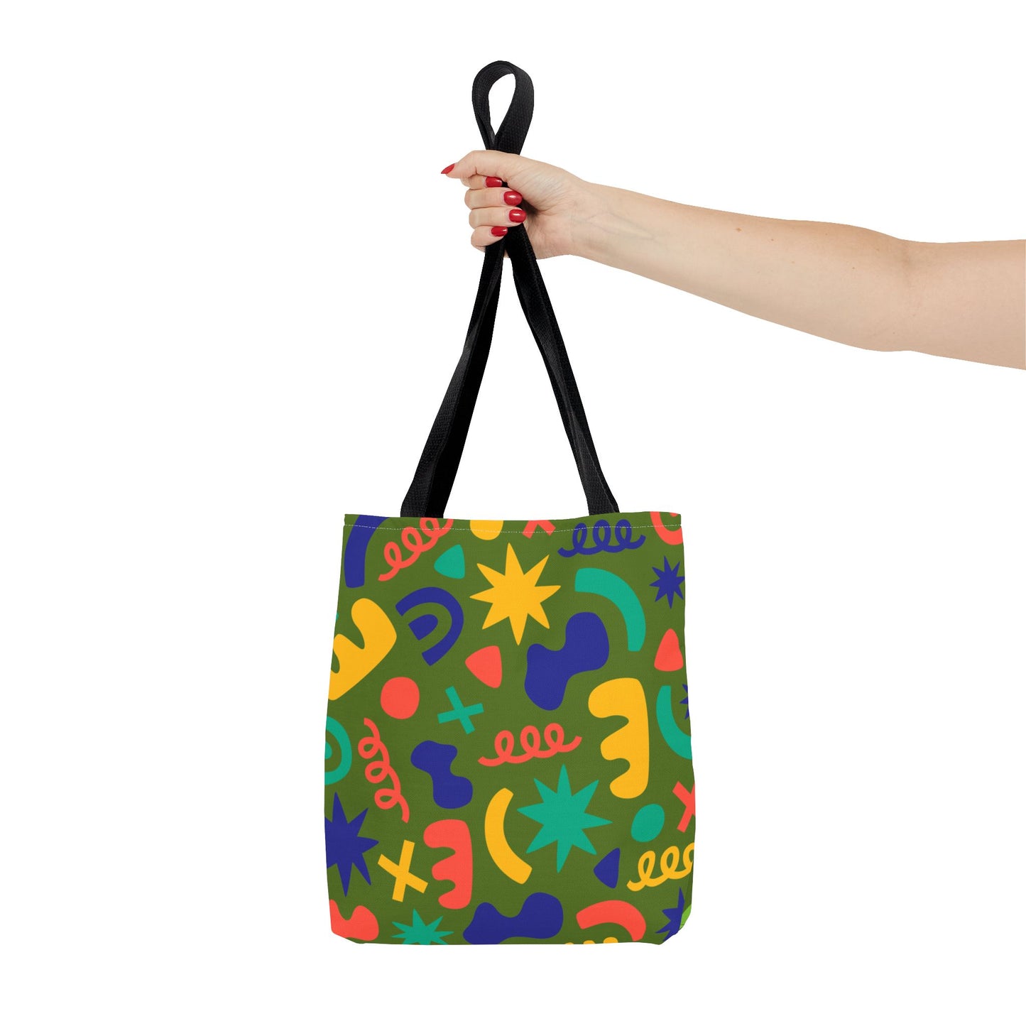 Colorful Abstract Pattern Tote Bag — Vibrant All-Over-Print Shopper