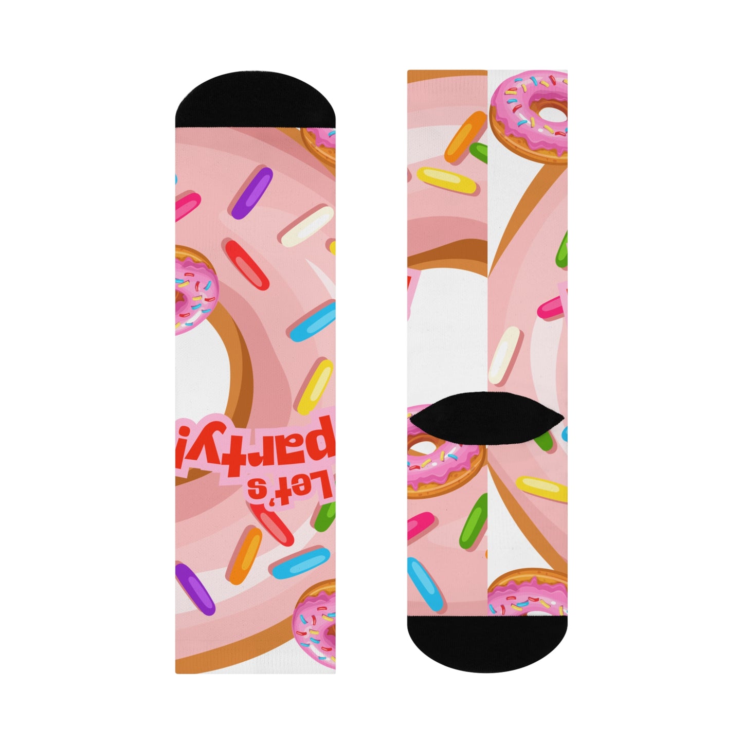 Fun Party Socks, Cute Cushioned Crew Socks, Donut-Themed Socks, Gift for Foodies, Birthday Socks, Colorful Casual Socks