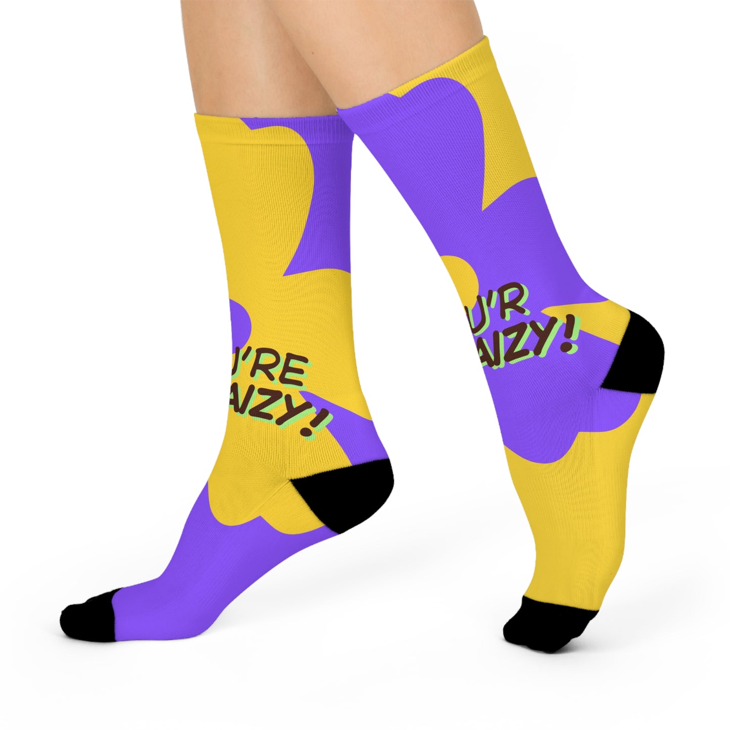 Cheerful Cushioned Crew Socks - Fun Gift for Friends, Colorful Casual Wear, Cozy Socks, Unique Statement Piece, Perfect for Celebrations!