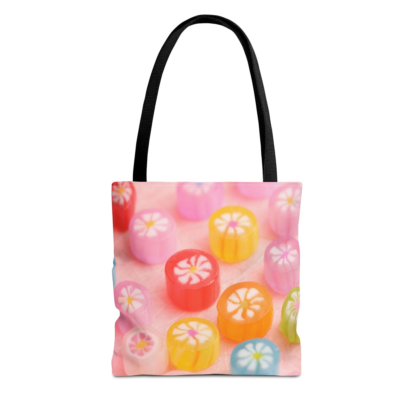 Colorful Candy Pattern Tote Bag | Sweet Treats Shopping Bag, Gift for Her, Summer Accessory, Beach Bag, Eco-Friendly Tote