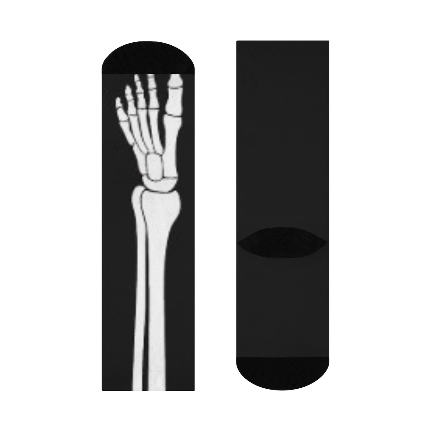 Skeleton Design Cushioned Crew Socks | Fun Gift for Halloween, Party, Friends, and Everyday Wear | Unique Bone Print Socks