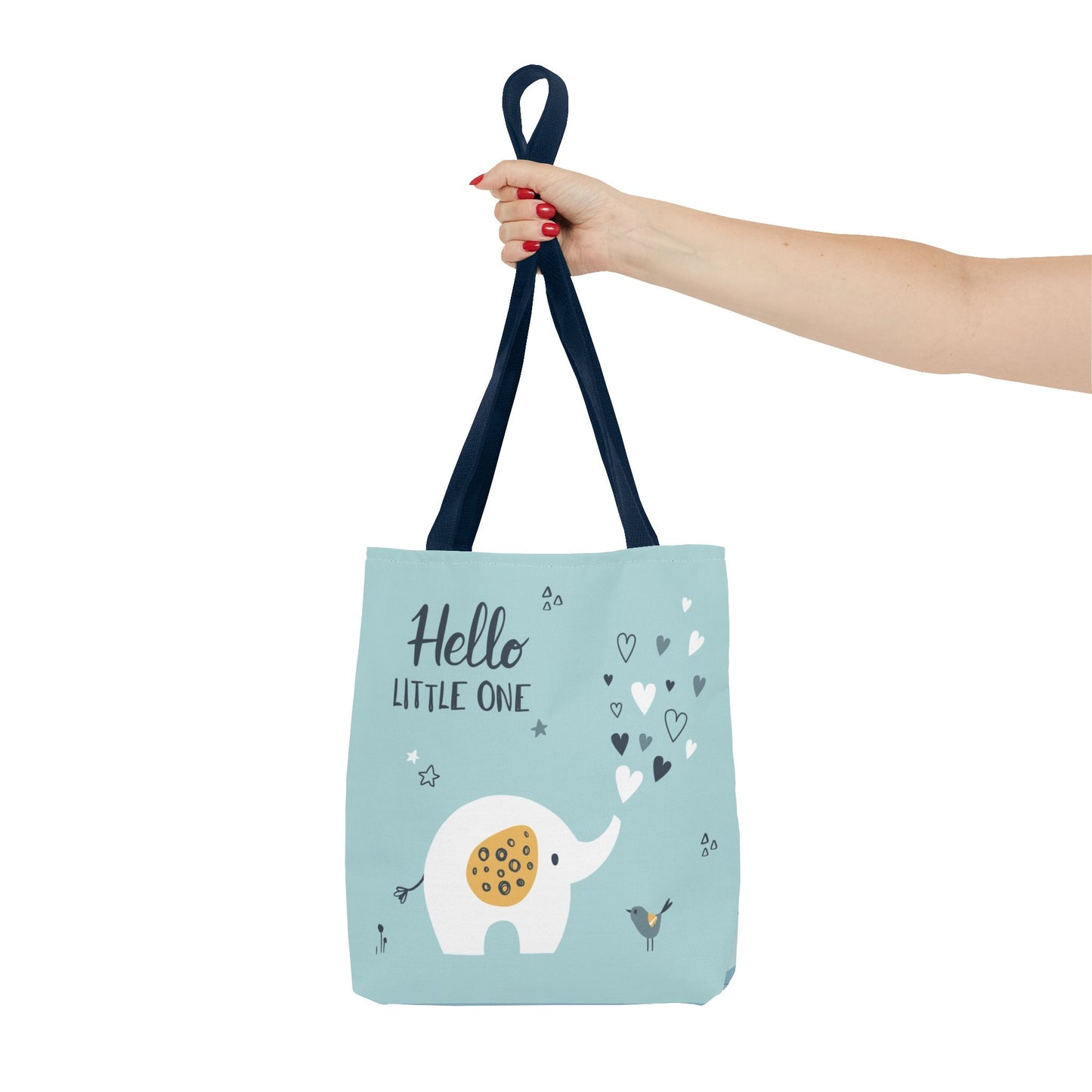 Baby Elephant 'Hello Little One' Tote Bag — Cute Newborn Gift, Baby Shower Tote
