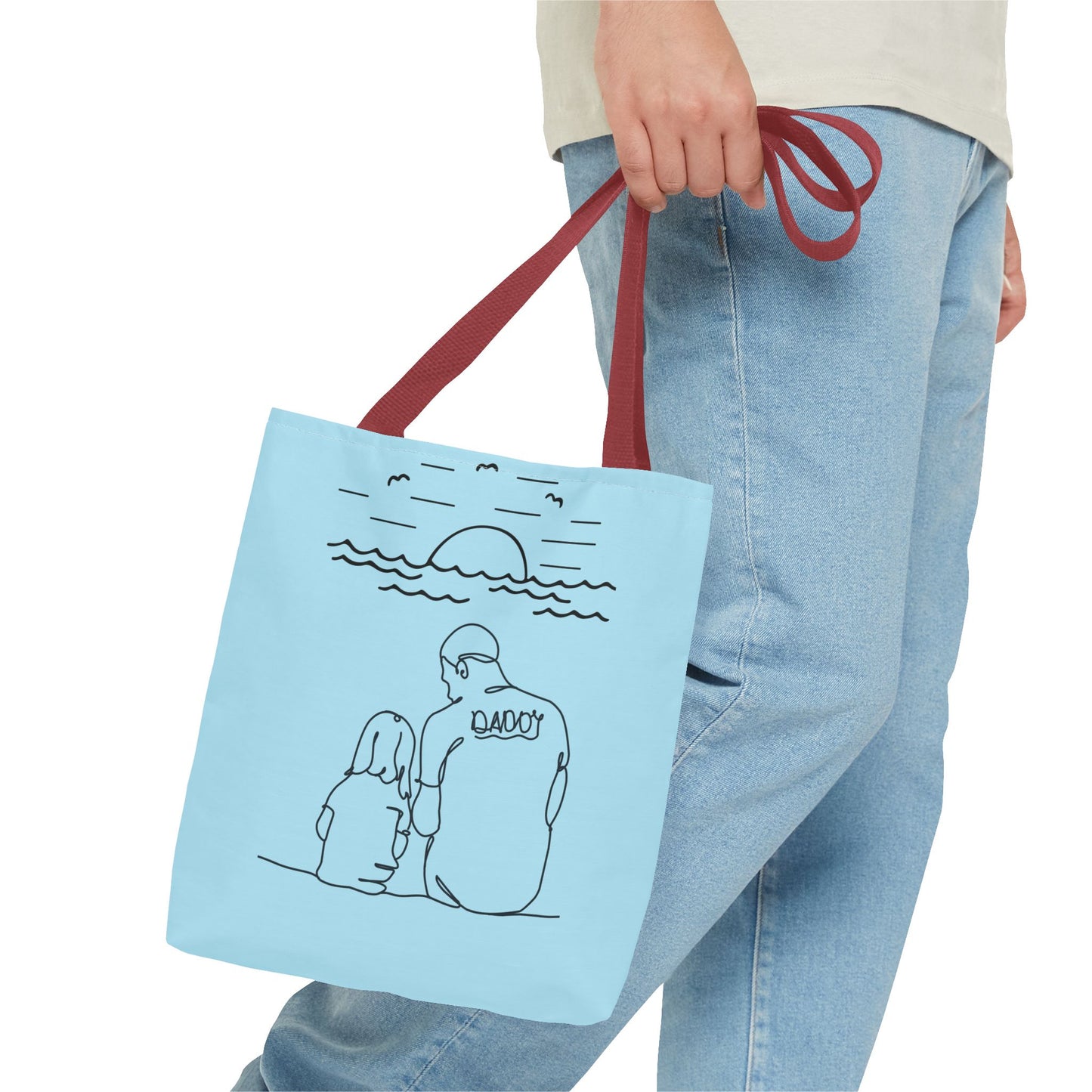 Daddy and Me Tote Bag, Family Bonding Bag, Beach Tote, Gift for Dad and Child, Summer Day Bag