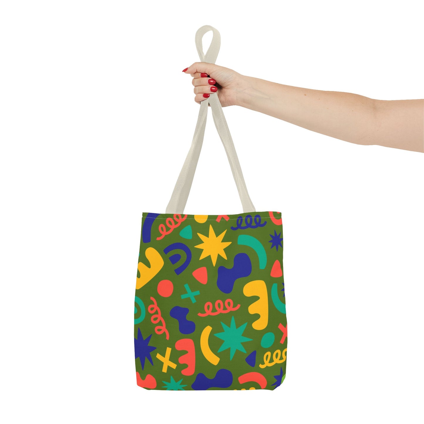 Colorful Abstract Pattern Tote Bag — Vibrant All-Over-Print Shopper