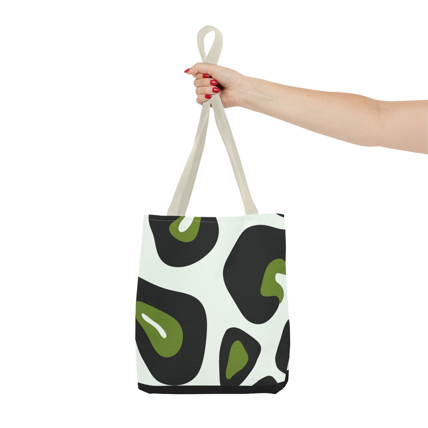 Abstract Green Leopard Print Tote Bag — All-Over-Print Fashion Tote
