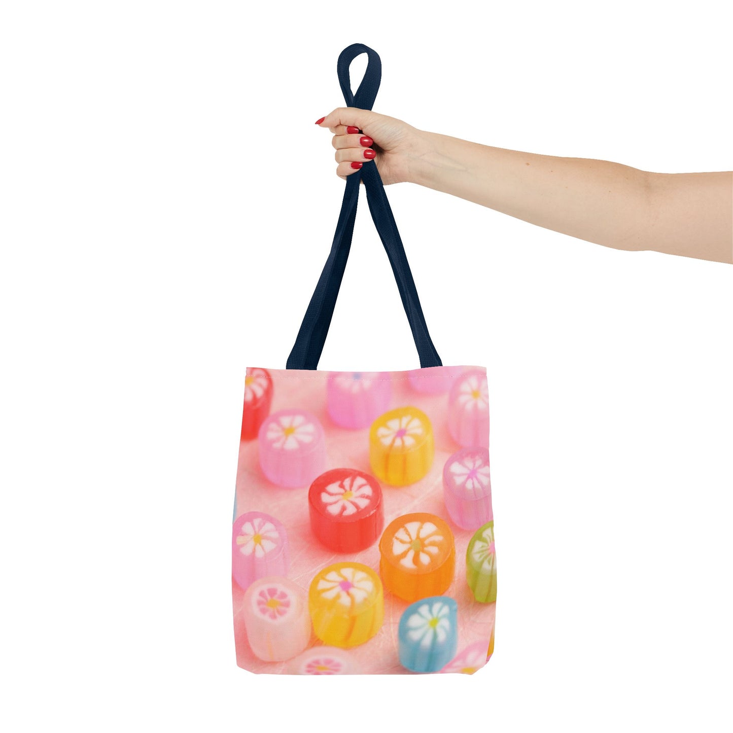 Colorful Candy Pattern Tote Bag | Sweet Treats Shopping Bag, Gift for Her, Summer Accessory, Beach Bag, Eco-Friendly Tote