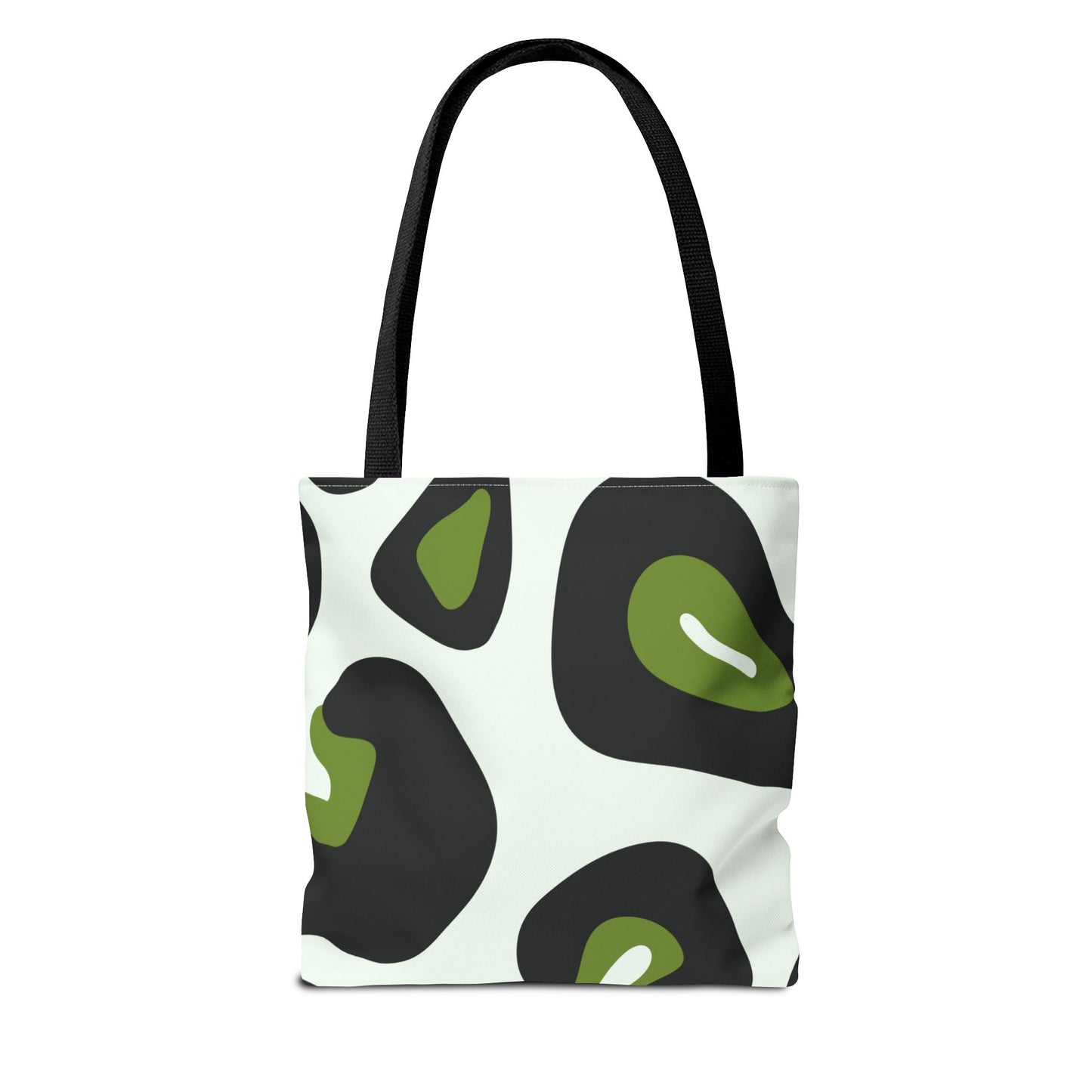 Abstract Green Leopard Print Tote Bag — All-Over-Print Fashion Tote