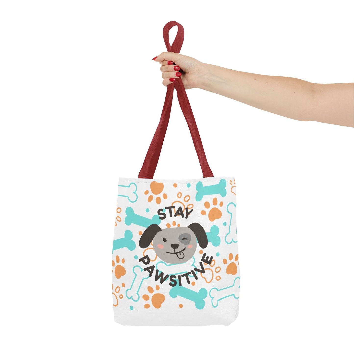 Stay Pawsitive Dog Lover Tote Bag - Cute Pet Accessories, Gift for Dog Owners, Eco-Friendly Bag for Walks, Dog Parks, Pet Supplies