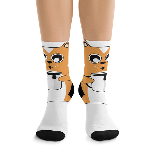 Funny Cat Socks, Unique Gift for Cat Lovers, Eco-Friendly Recycled Poly Socks, Cozy Everyday Wear, Great for Birthdays, Holidays