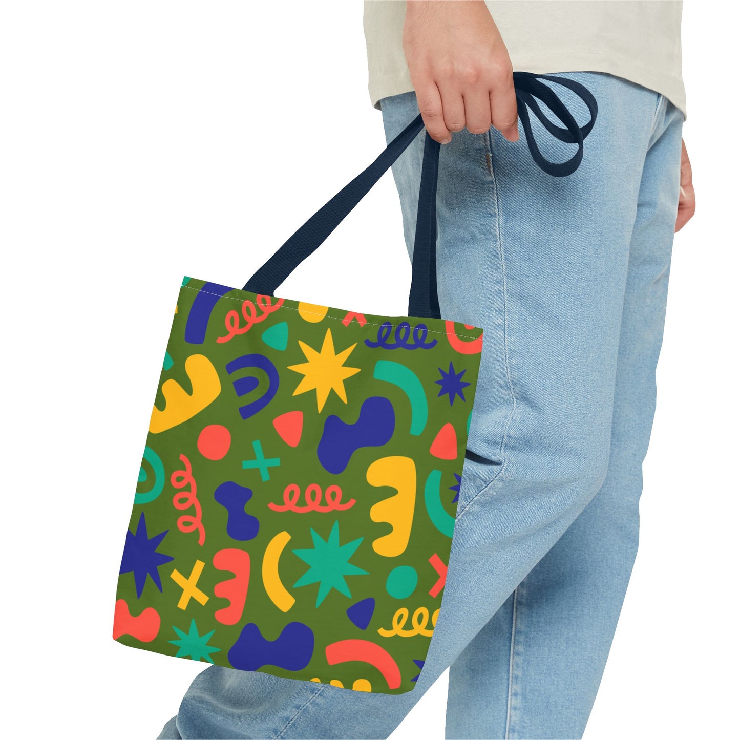 Colorful Abstract Pattern Tote Bag — Vibrant All-Over-Print Shopper