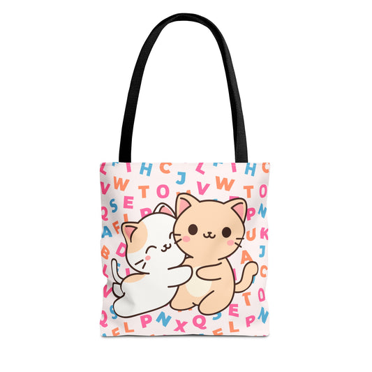 Cute Cat Tote Bag with Playful Design, Perfect for Cat Lovers, Eco-Friendly Shopping Bag, Gift for Birthdays, Everyday Use, Kawaii Style