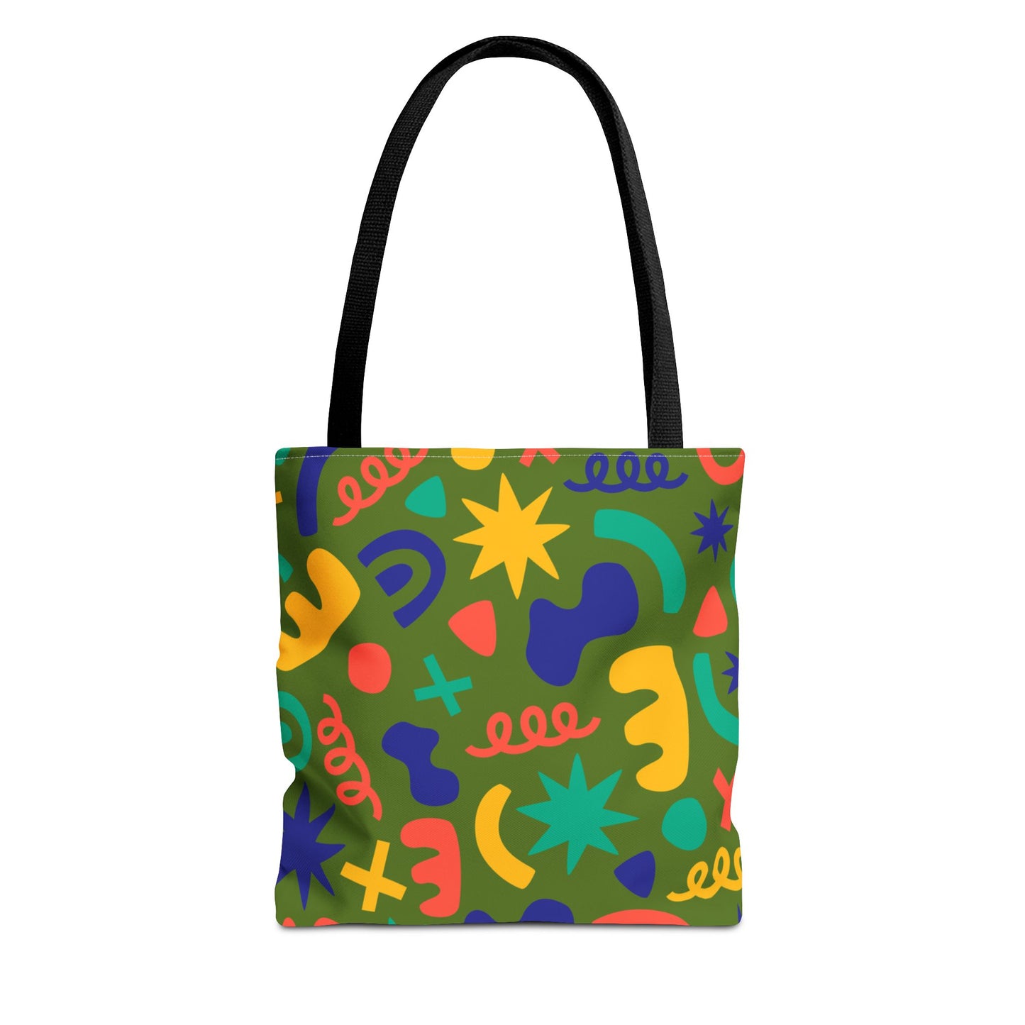 Colorful Abstract Pattern Tote Bag — Vibrant All-Over-Print Shopper