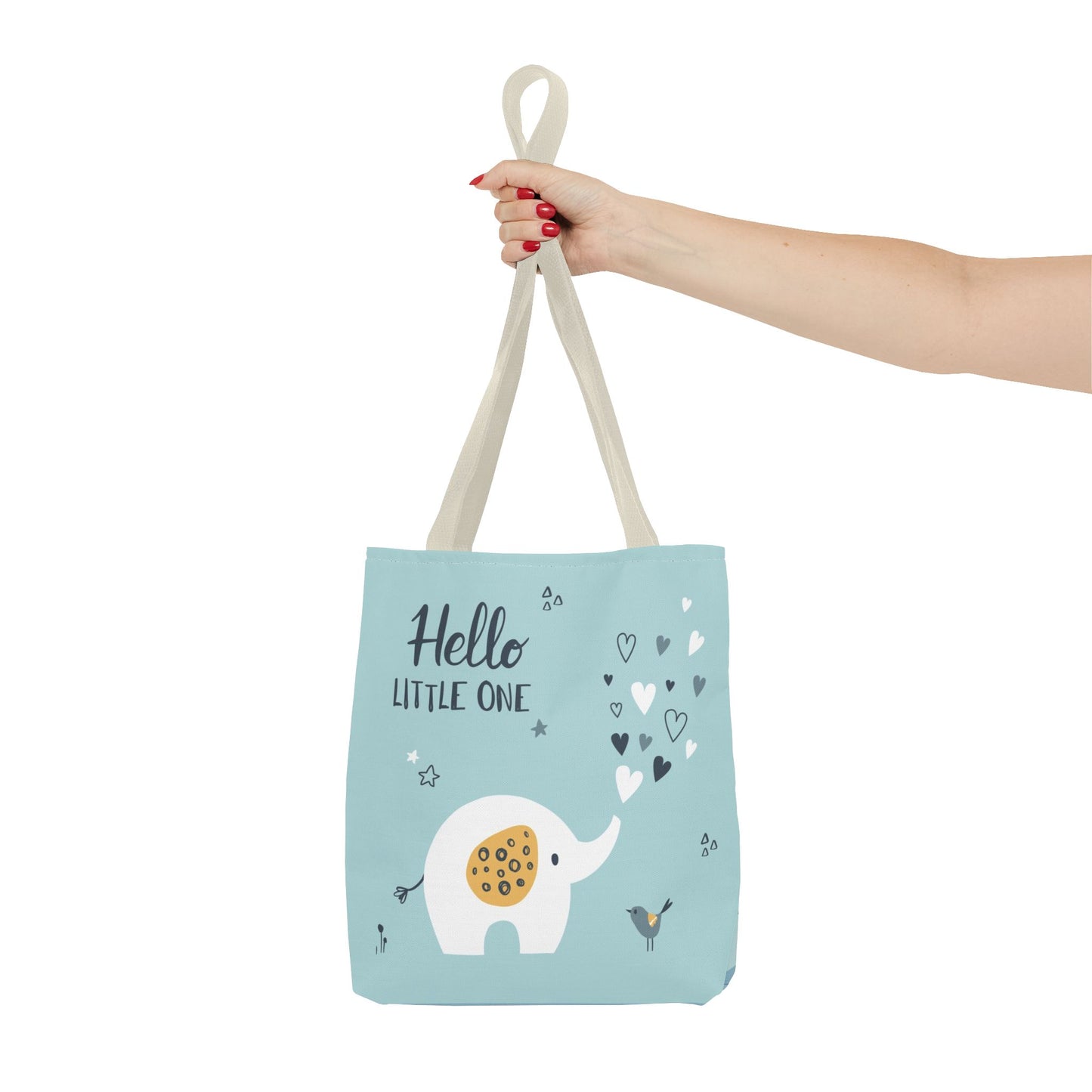 Baby Elephant 'Hello Little One' Tote Bag — Cute Newborn Gift, Baby Shower Tote