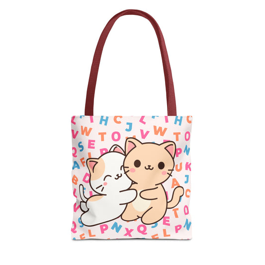 Cute Cat Tote Bag with Playful Design, Perfect for Cat Lovers, Eco-Friendly Shopping Bag, Gift for Birthdays, Everyday Use, Kawaii Style