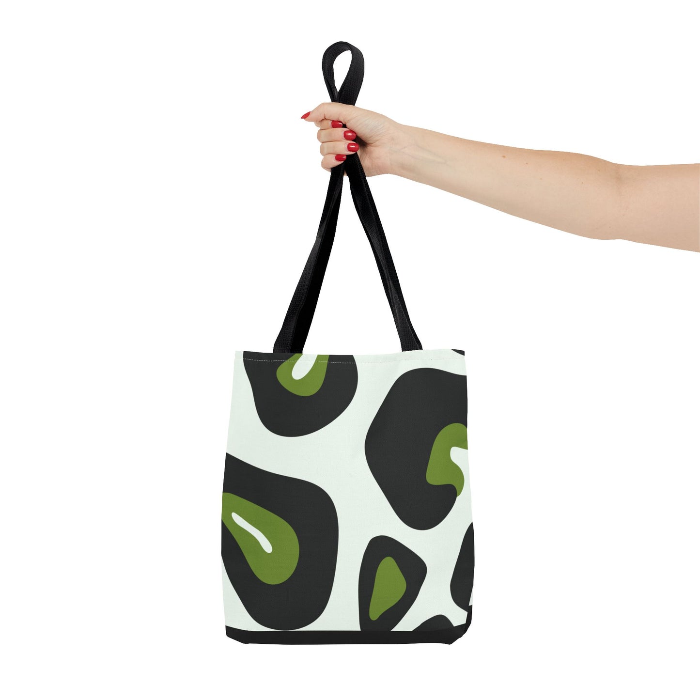 Abstract Green Leopard Print Tote Bag — All-Over-Print Fashion Tote