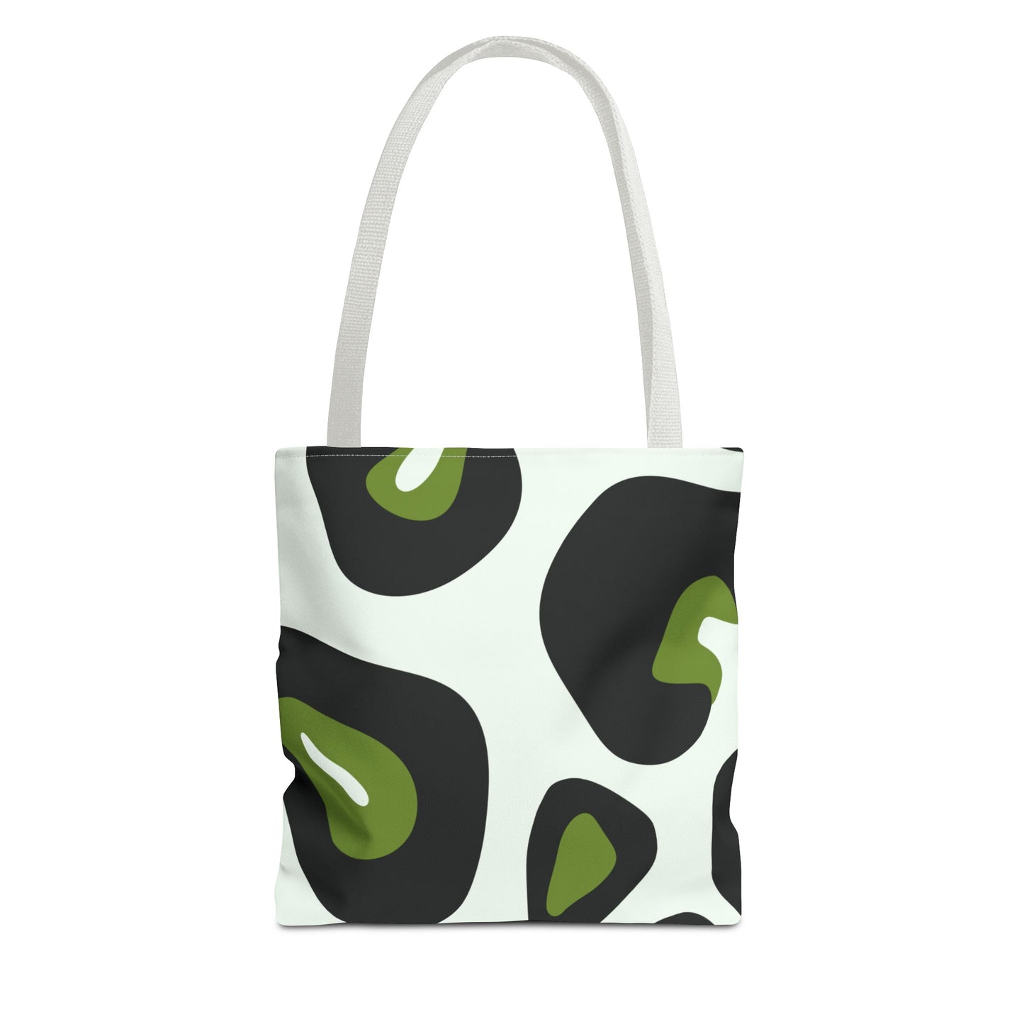 Abstract Green Leopard Print Tote Bag — All-Over-Print Fashion Tote