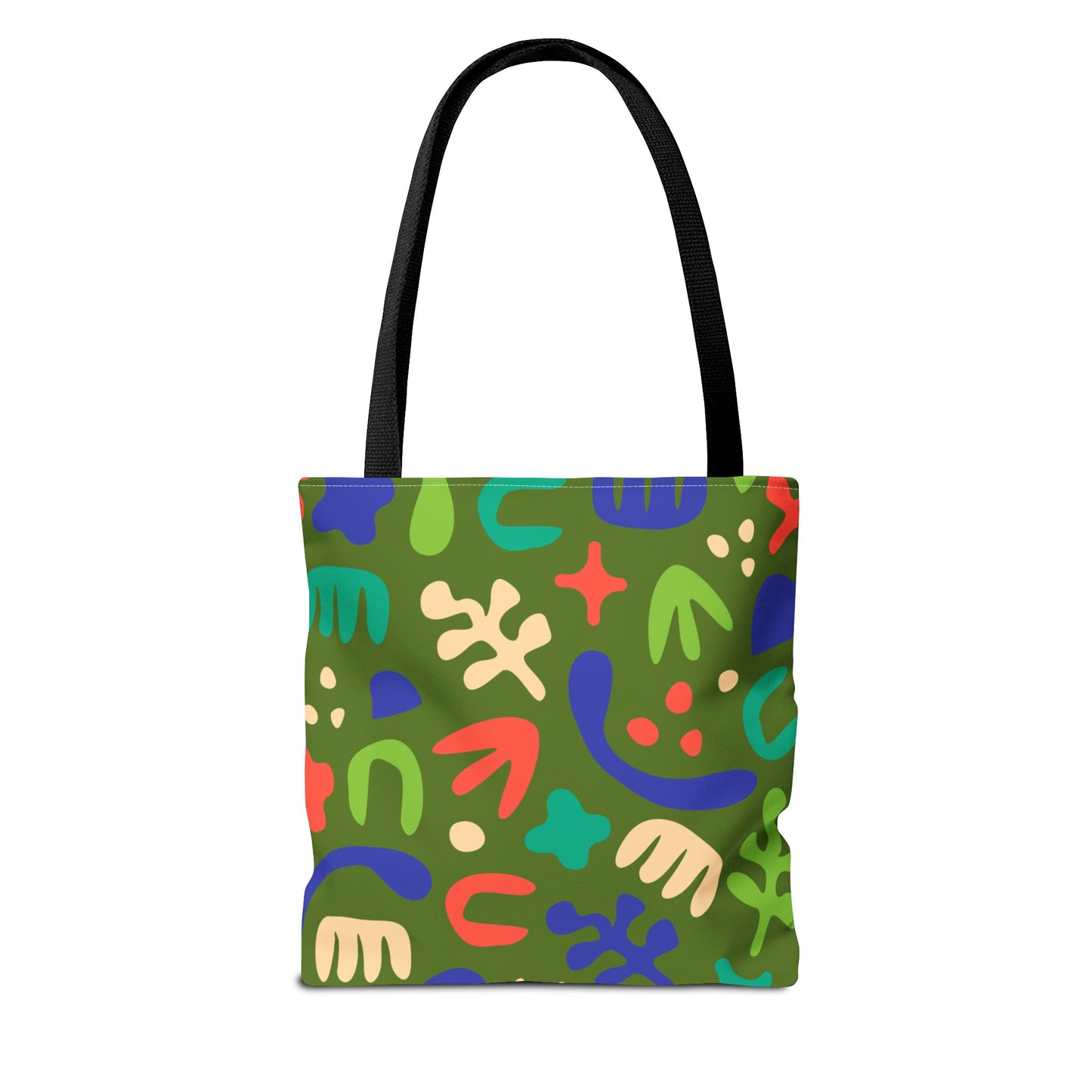 Colorful Abstract Pattern Tote Bag — Vibrant All-Over-Print Shopper