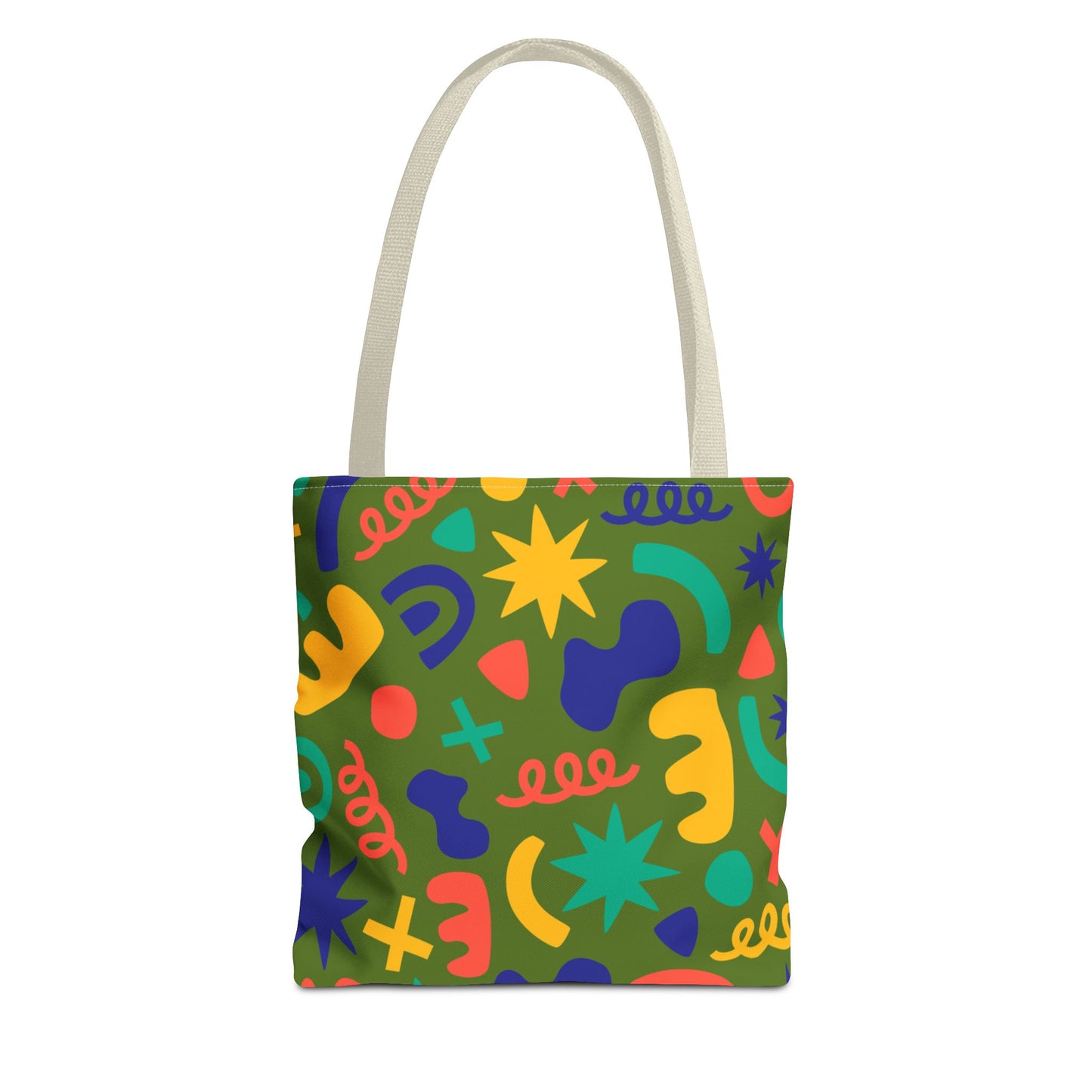 Colorful Abstract Pattern Tote Bag — Vibrant All-Over-Print Shopper