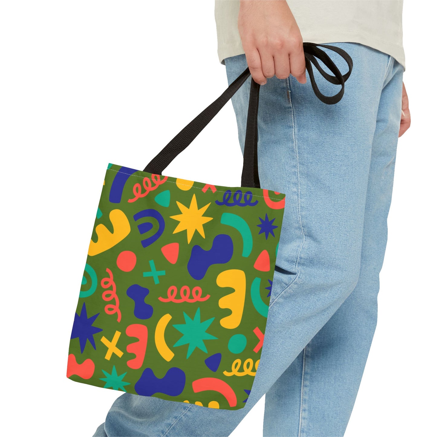Colorful Abstract Pattern Tote Bag — Vibrant All-Over-Print Shopper