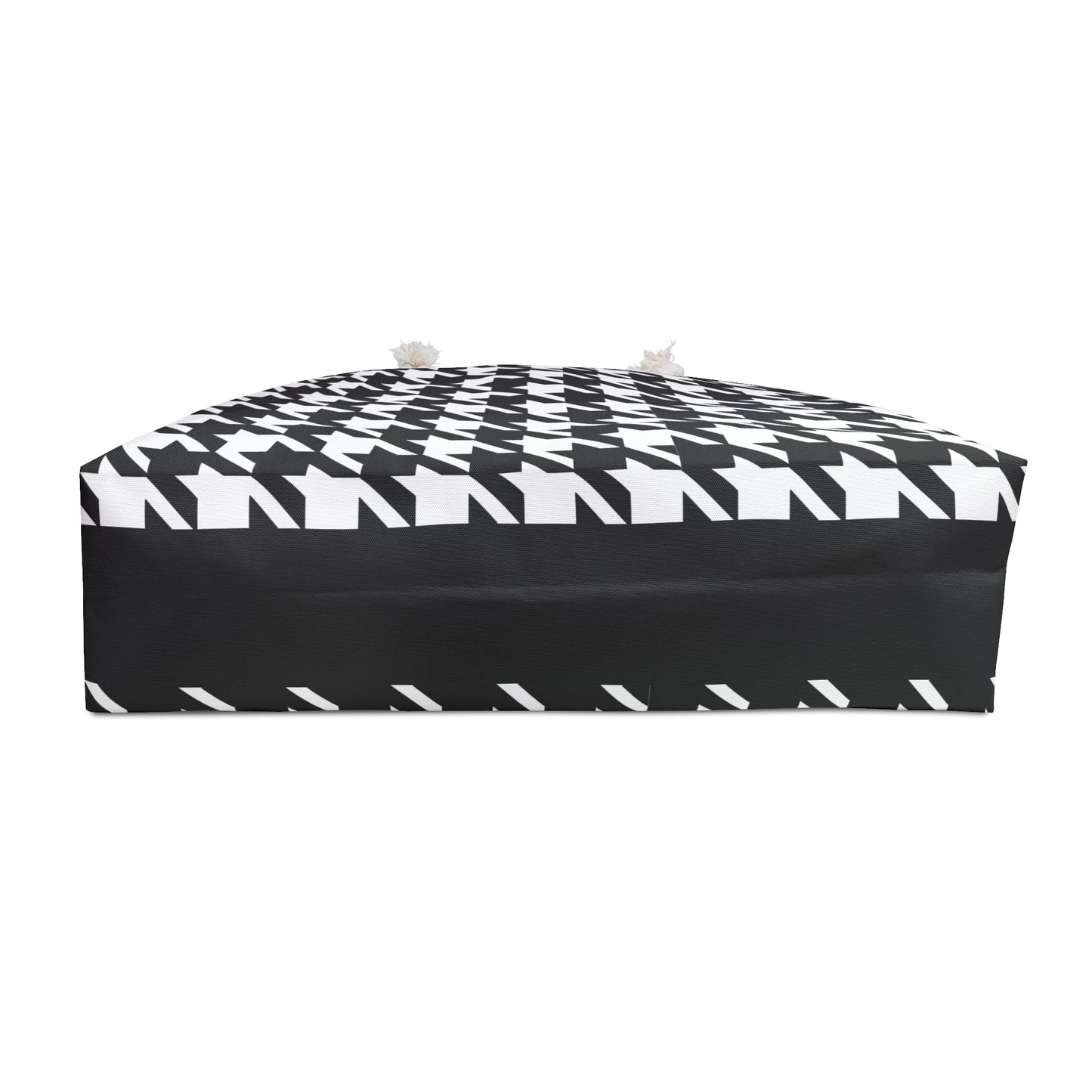 Black White Houndstooth Weekender Bag | Travel Tote, Rope Handle