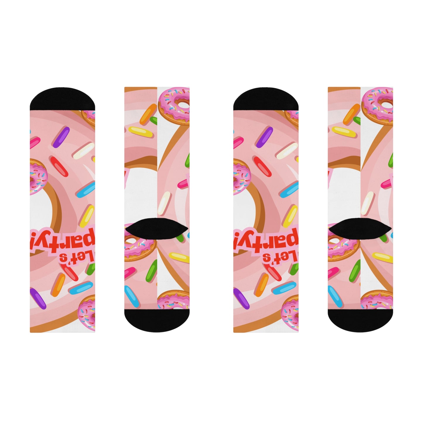 Fun Party Socks, Cute Cushioned Crew Socks, Donut-Themed Socks, Gift for Foodies, Birthday Socks, Colorful Casual Socks