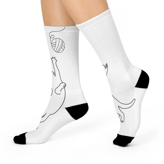 Cat Lover's Cushioned Crew Socks | Cozy Cat Socks, Gifts for Cat Owners, Fun Pet-Themed Socks, Cute Animal Apparel, Unique Gift for cat lovers